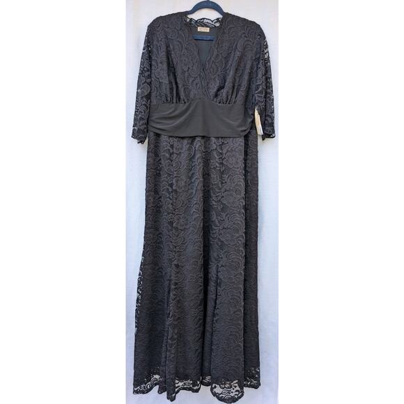 Kiyonna Screen Siren Lace Evening Gown Womens Sz 2X Black Formal Gala Wedding - Picture 2 of 9